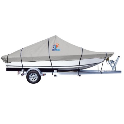 Heavy Duty 600D Marine Grade Polyester Canvas Trailerable Waterproof Boat Cover for V-Hull Runabouts and Bass Boats