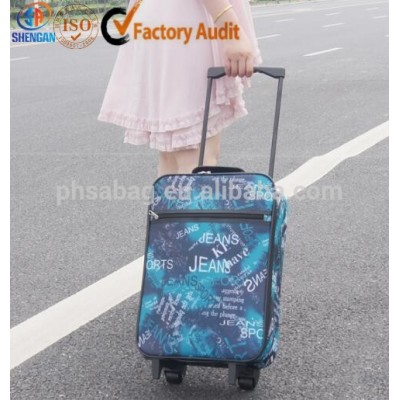 Travel Foldable Cabin Case Hand Luggage Wheeled Suitcase Flight Bag